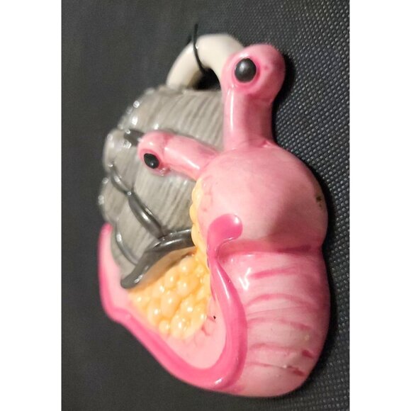 Vintage Ceramic Snail Figurine With Pink Gray Detailing - Picture 6 of 9